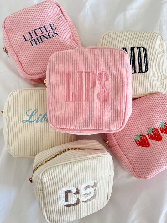 MINI CORDUROY PERSONALIZED NAME BAG