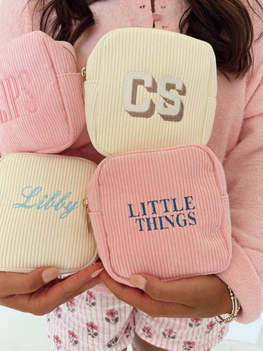 MINI CORDUROY PERSONALIZED NAME BAG