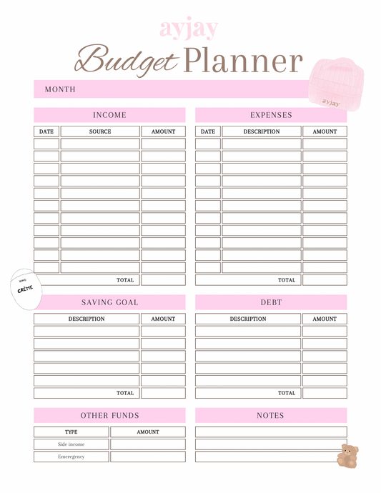 AYJAY BUDGET PLANNER