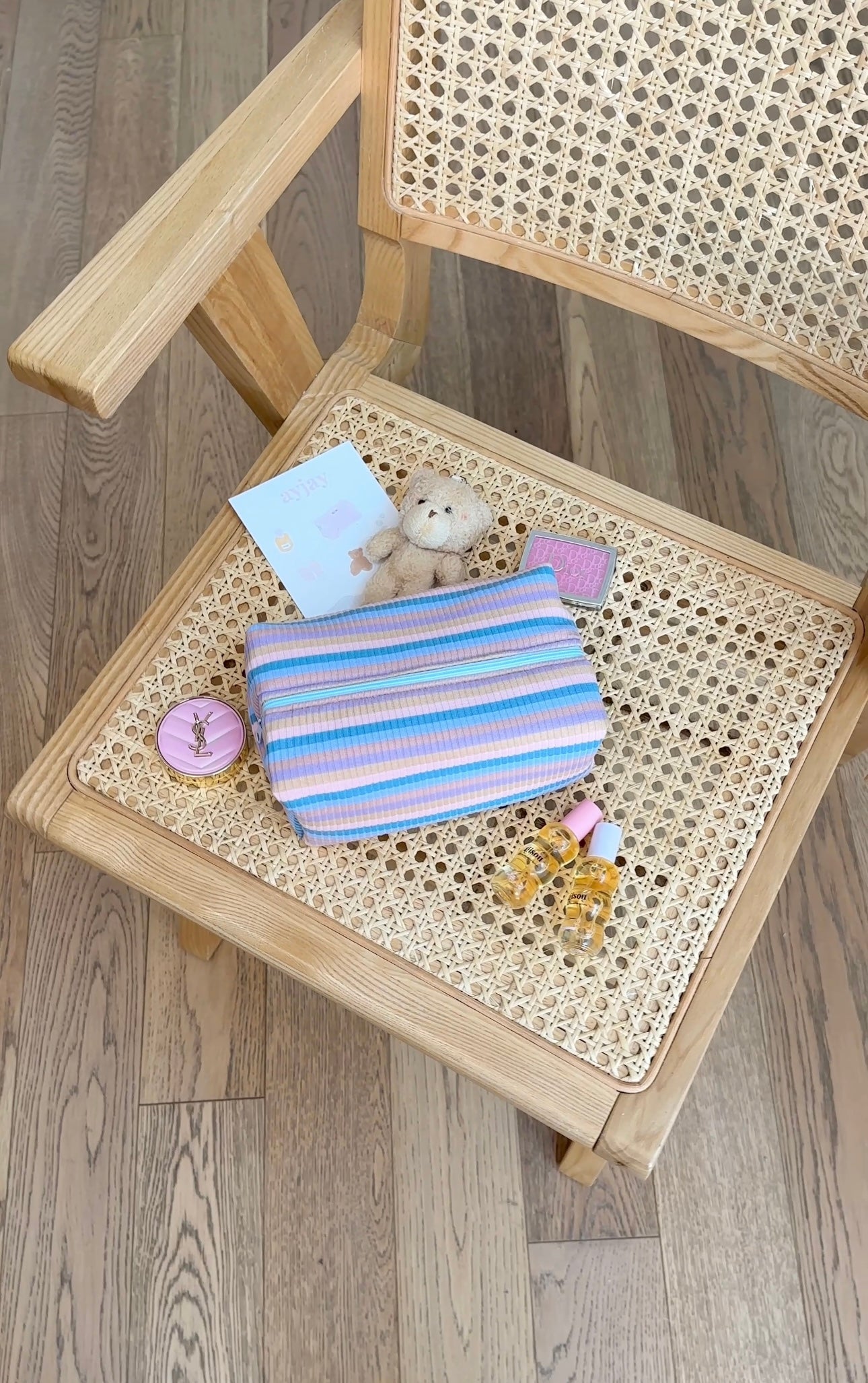 PURPLE STRIPES MAKEUP BAG