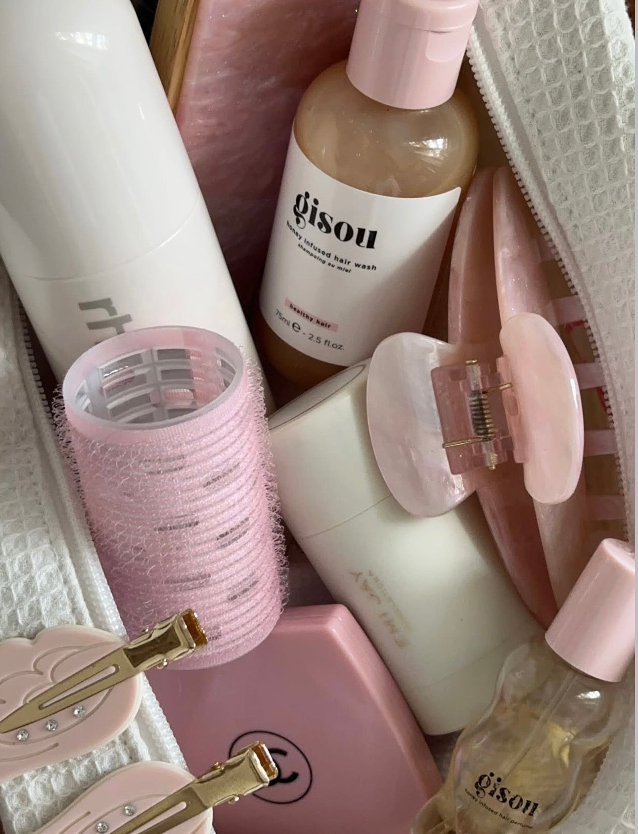 WHITE WAFFLE KNIT CUSTOM EMBROIDERY BAG