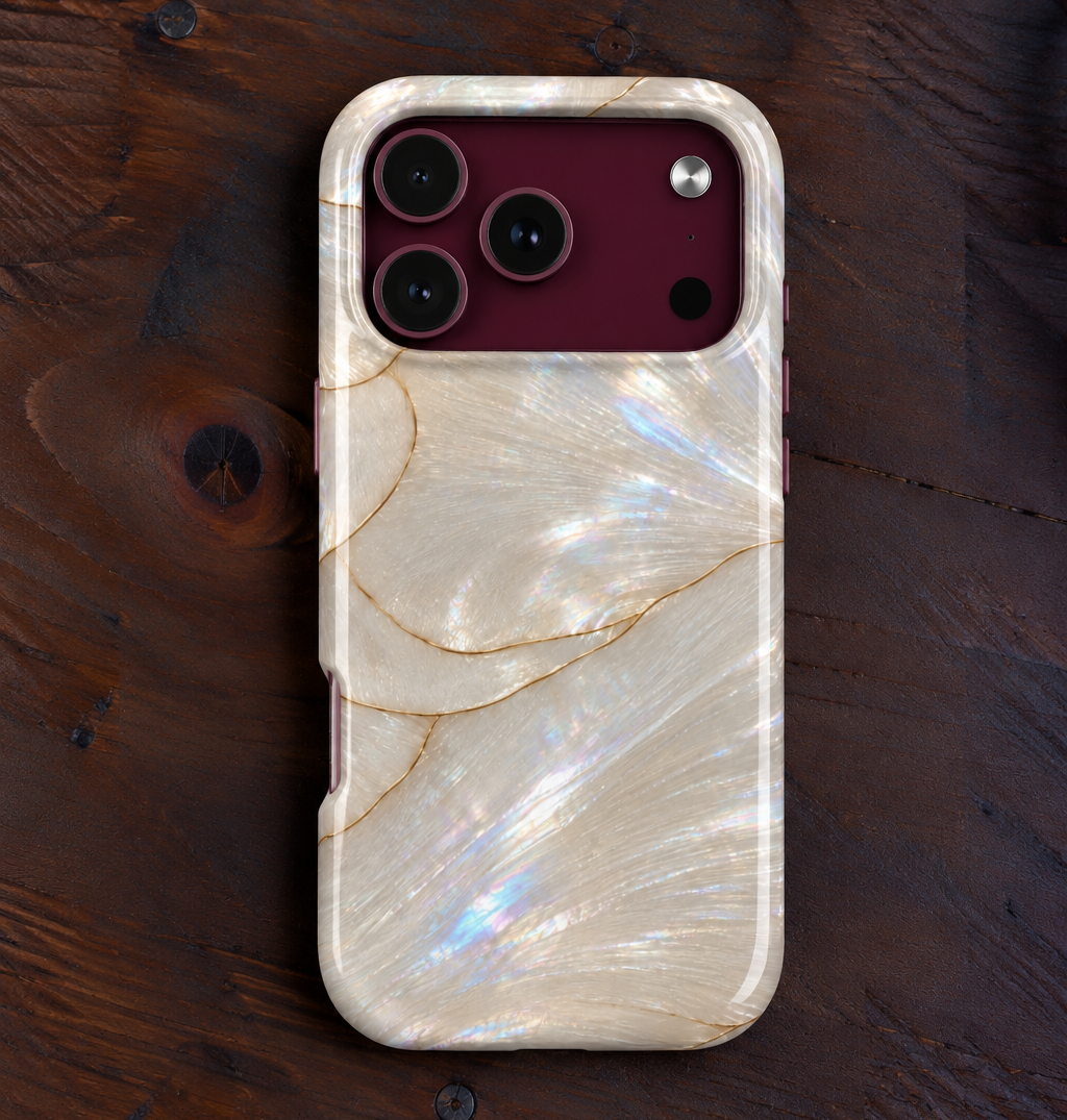 LIGHT IVORY OPAL SHELL PHONE CASE