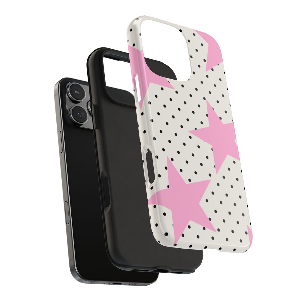 PINK STARS & DOTS PHONE CASE