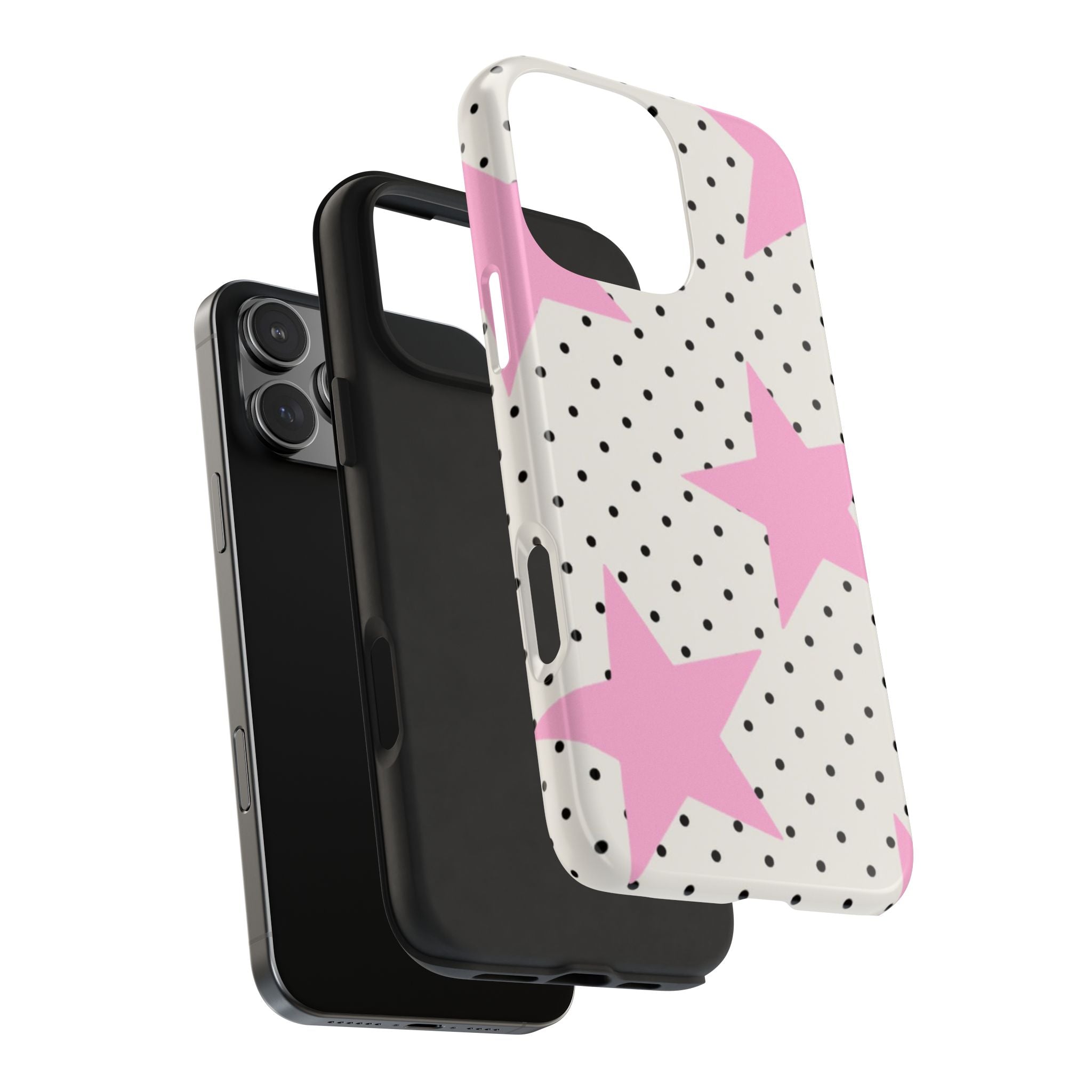 PINK STARS & DOTS PHONE CASE