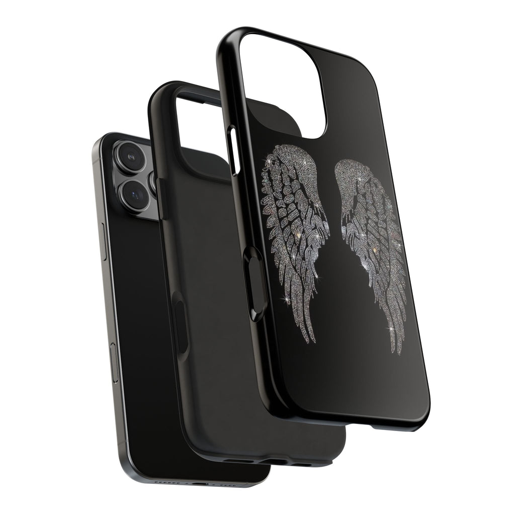 BLACK DIAMOND ANGEL WINGS PHONE CASE