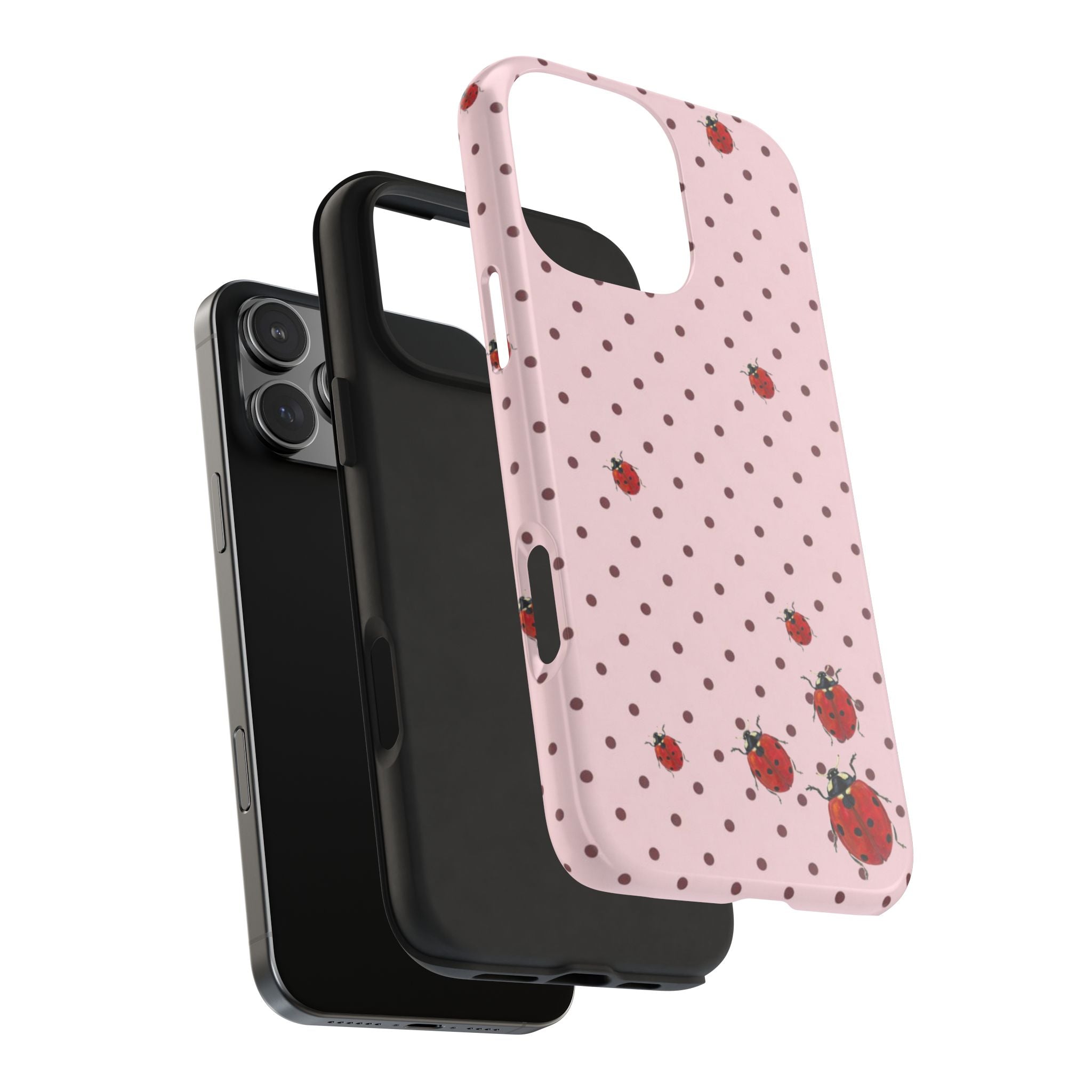 PINK POLKA DOTS COQUETTE LADYBUGS PHONE CASE