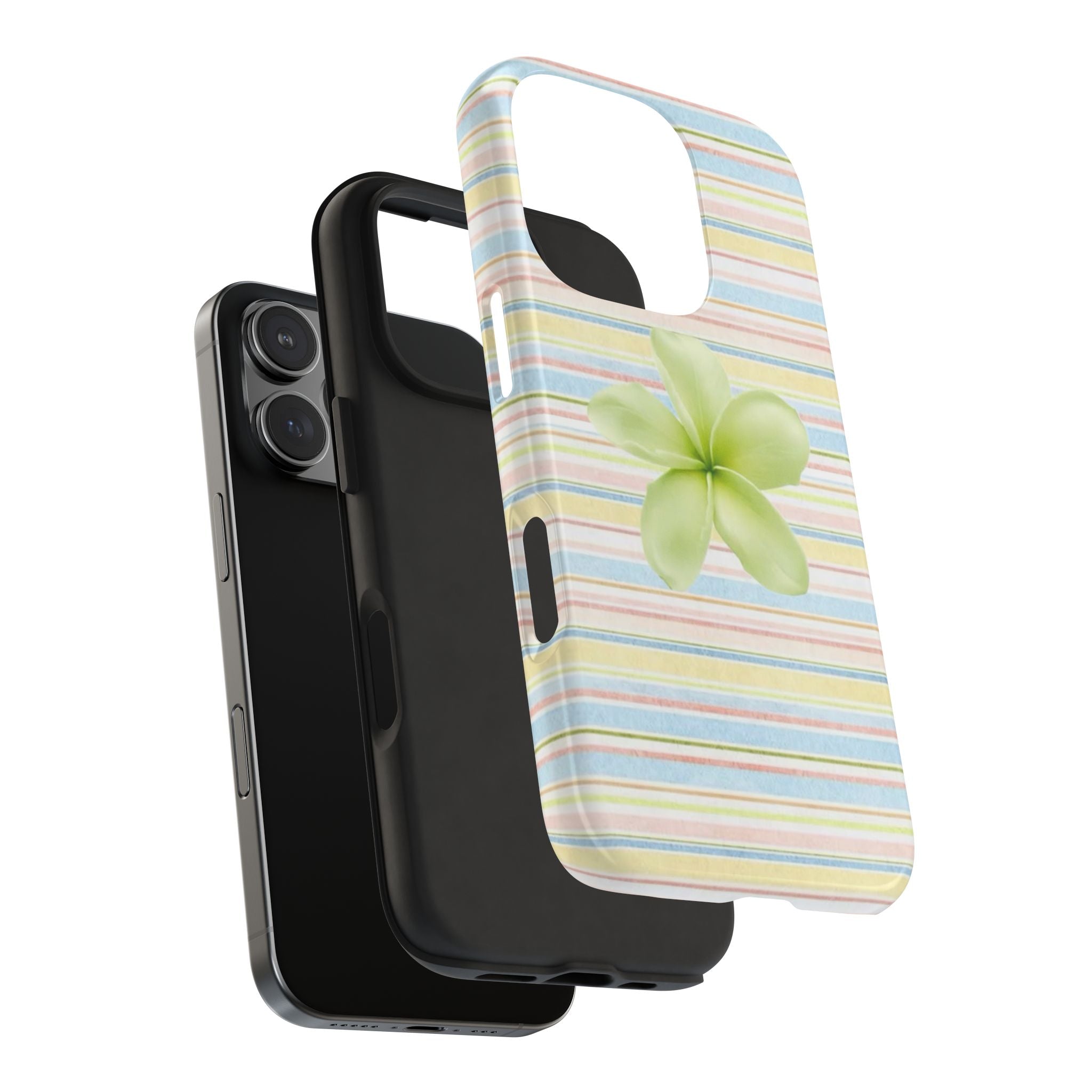 BLUE STRIPES FLOWER PHONE CASE