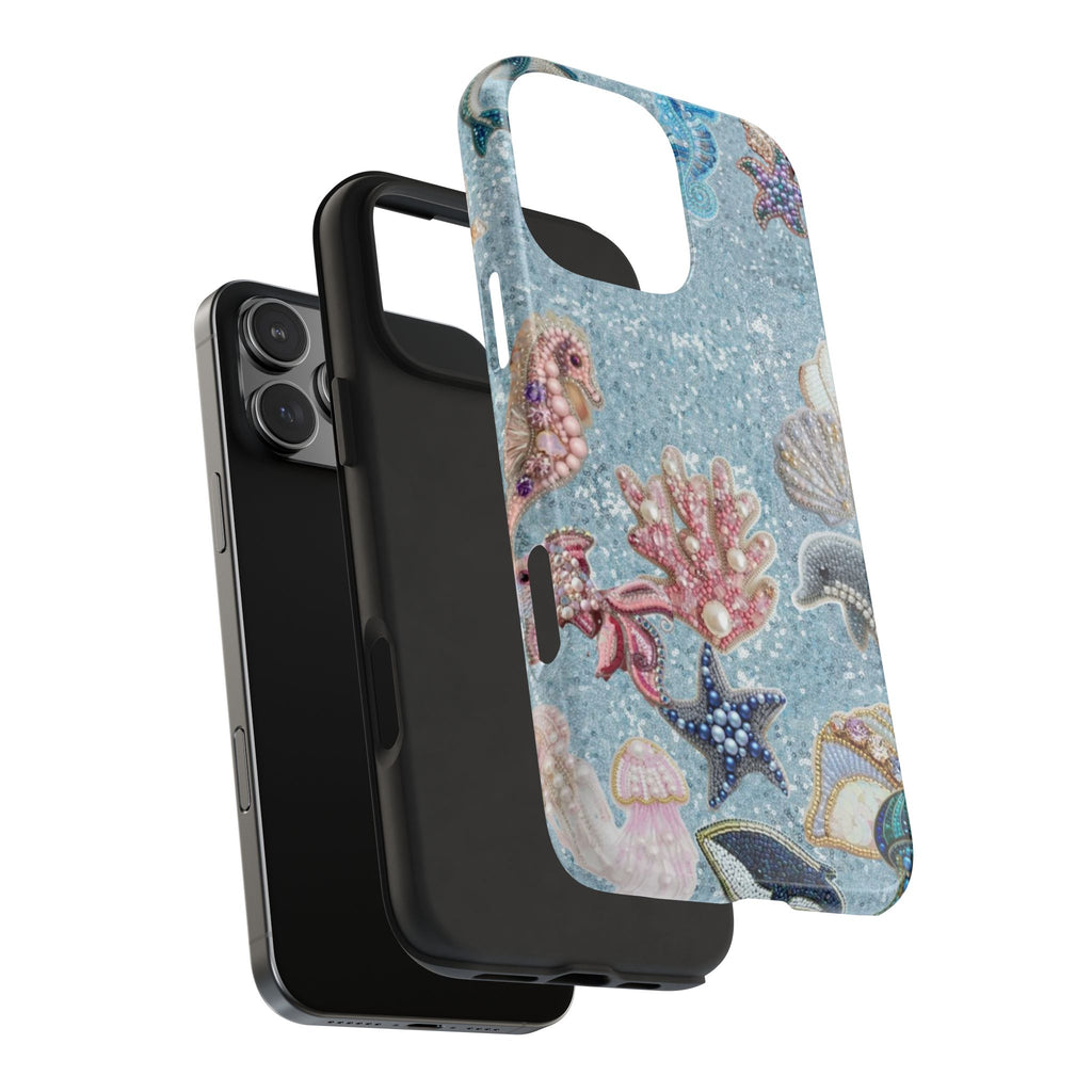 BLUE GLITTER WHIMSY OCEAN PHONE CASE