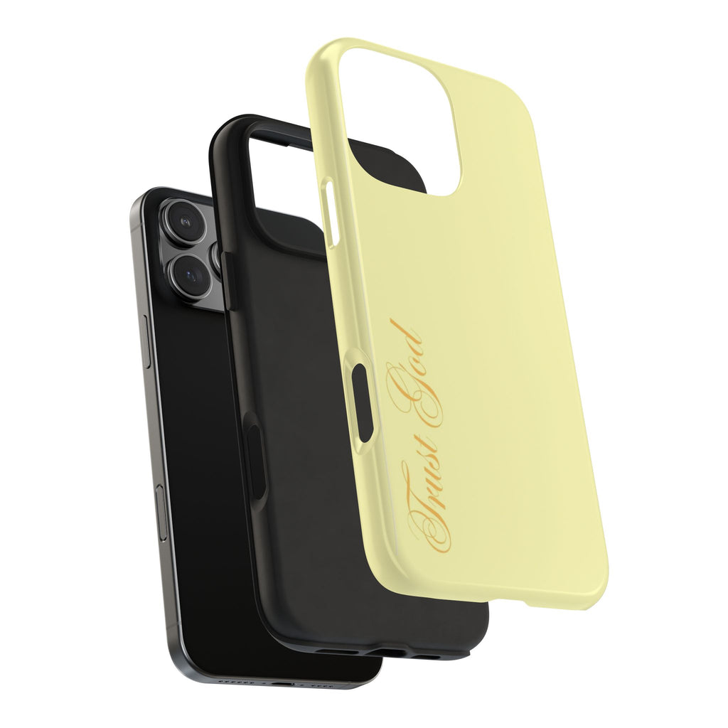 BUTTER YELLOW TRUST GOD PHONE CASE