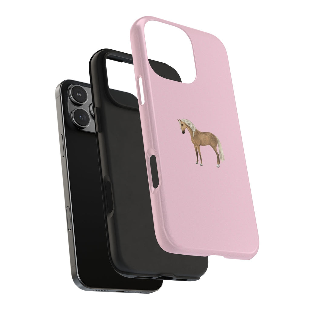 PINK BLONDE HORSE PHONE CASE