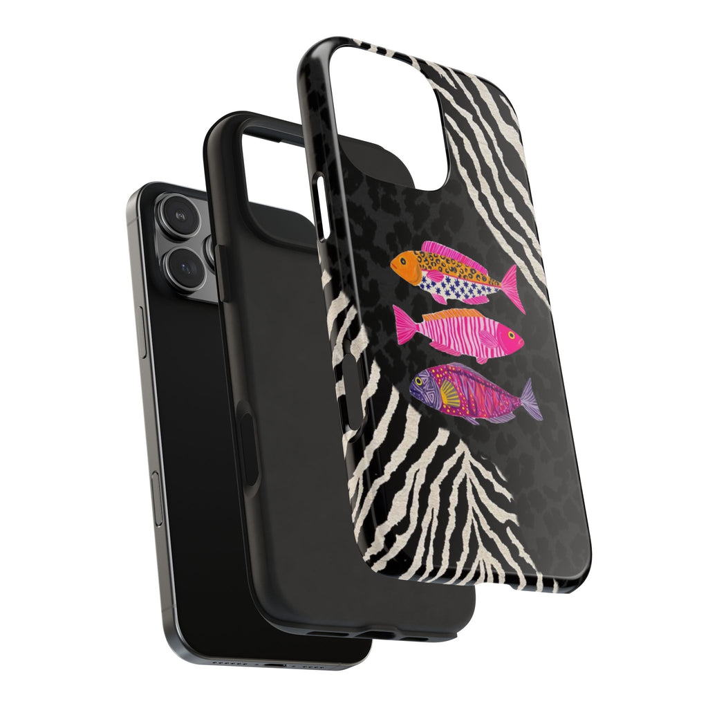 BLACK & PINK TROUT PHONE CASE