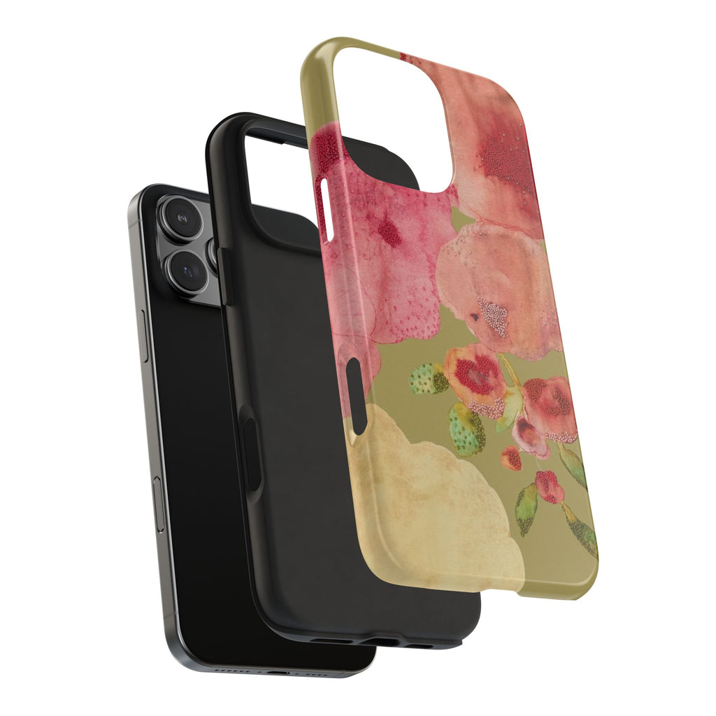 Wildflower dream phone case with watercolor floral print, visible camera cutouts