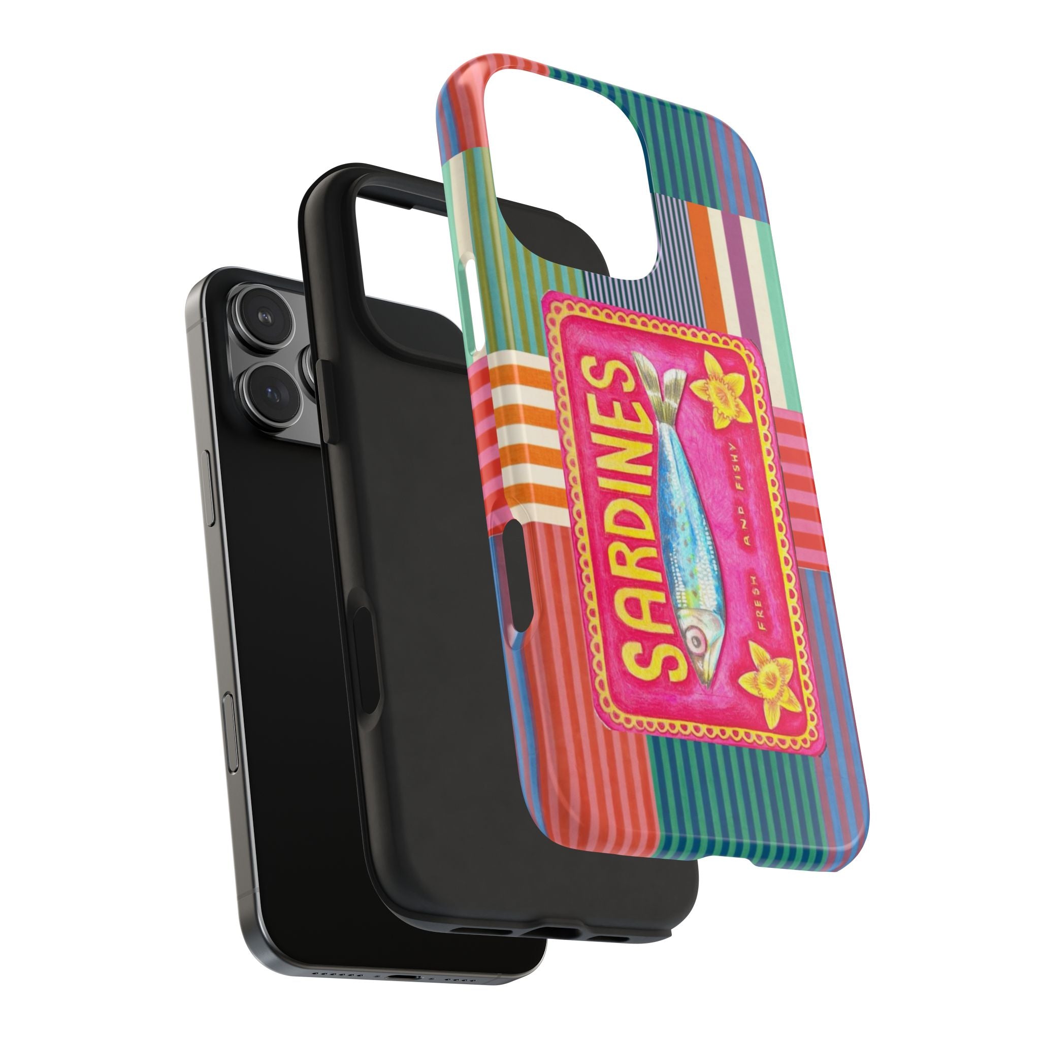 MULTI STRIPED SARDINES PHONE CASE