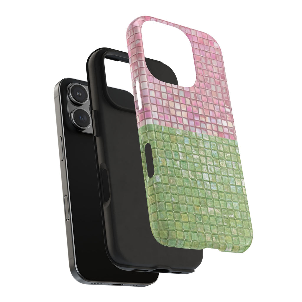 PINK & GREEN MOSAIC PHONE CASE