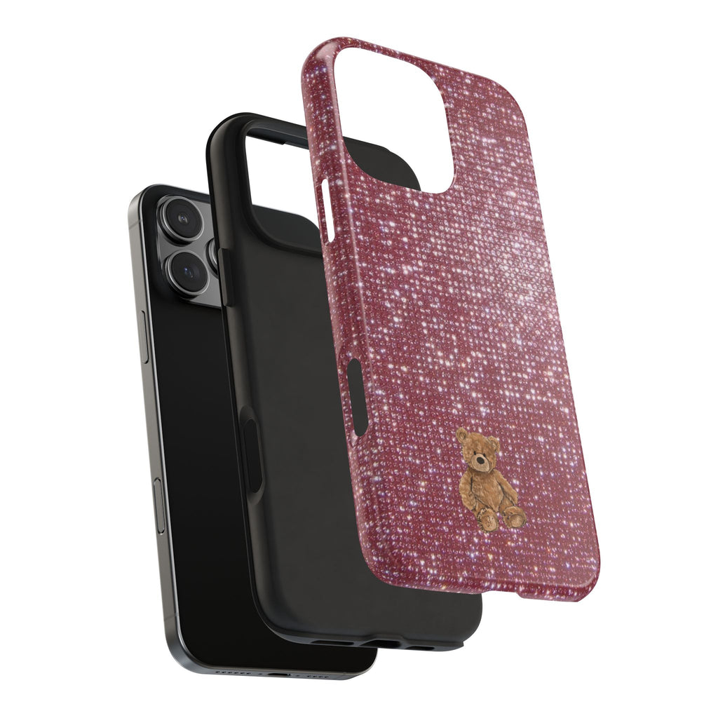PINK MINI MOSAIC TEDDY BEAR PHONE CASE