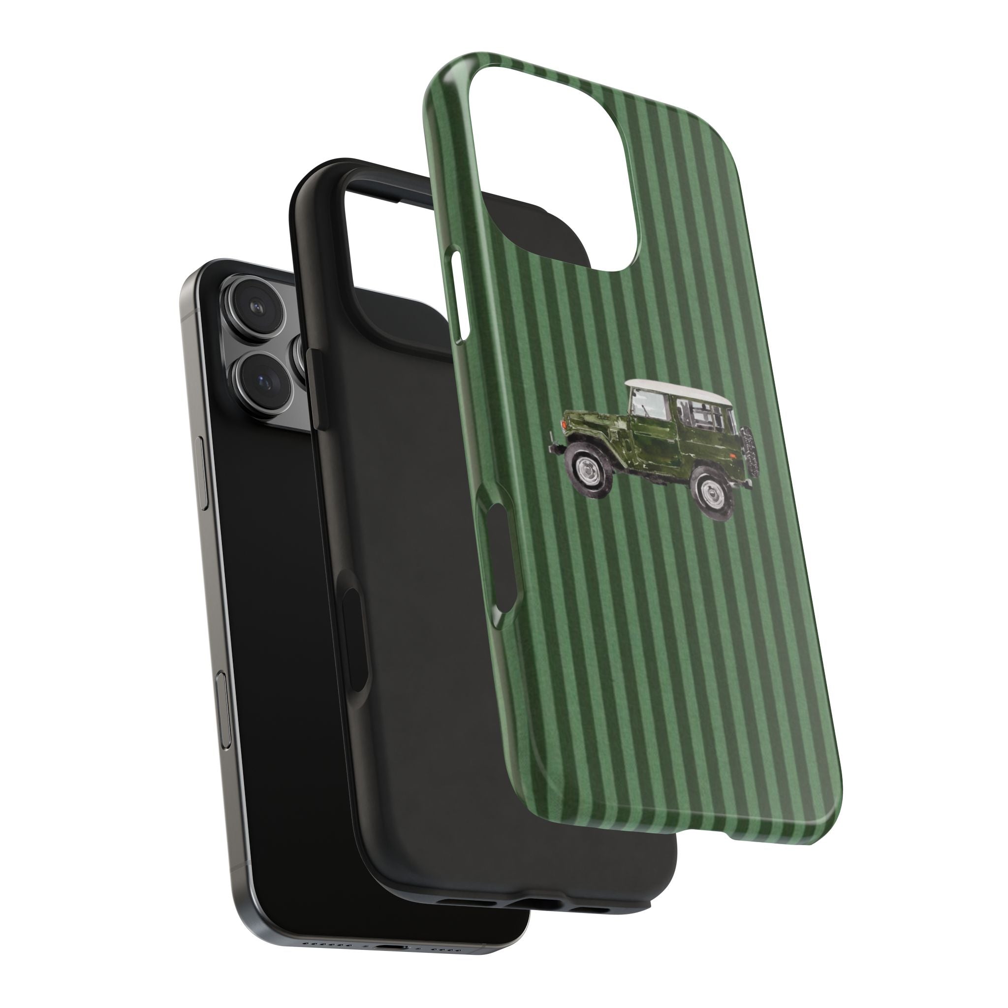 HUNTER GREEN VINTAGE CAR COUNTRYSIDE PHONE CASE