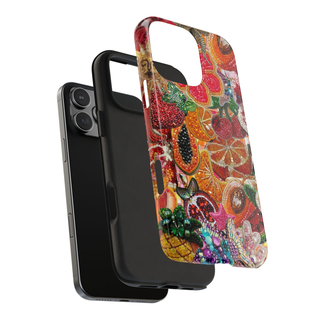 EMBELLISHED EXOTIC FRUITS PHONE CASE