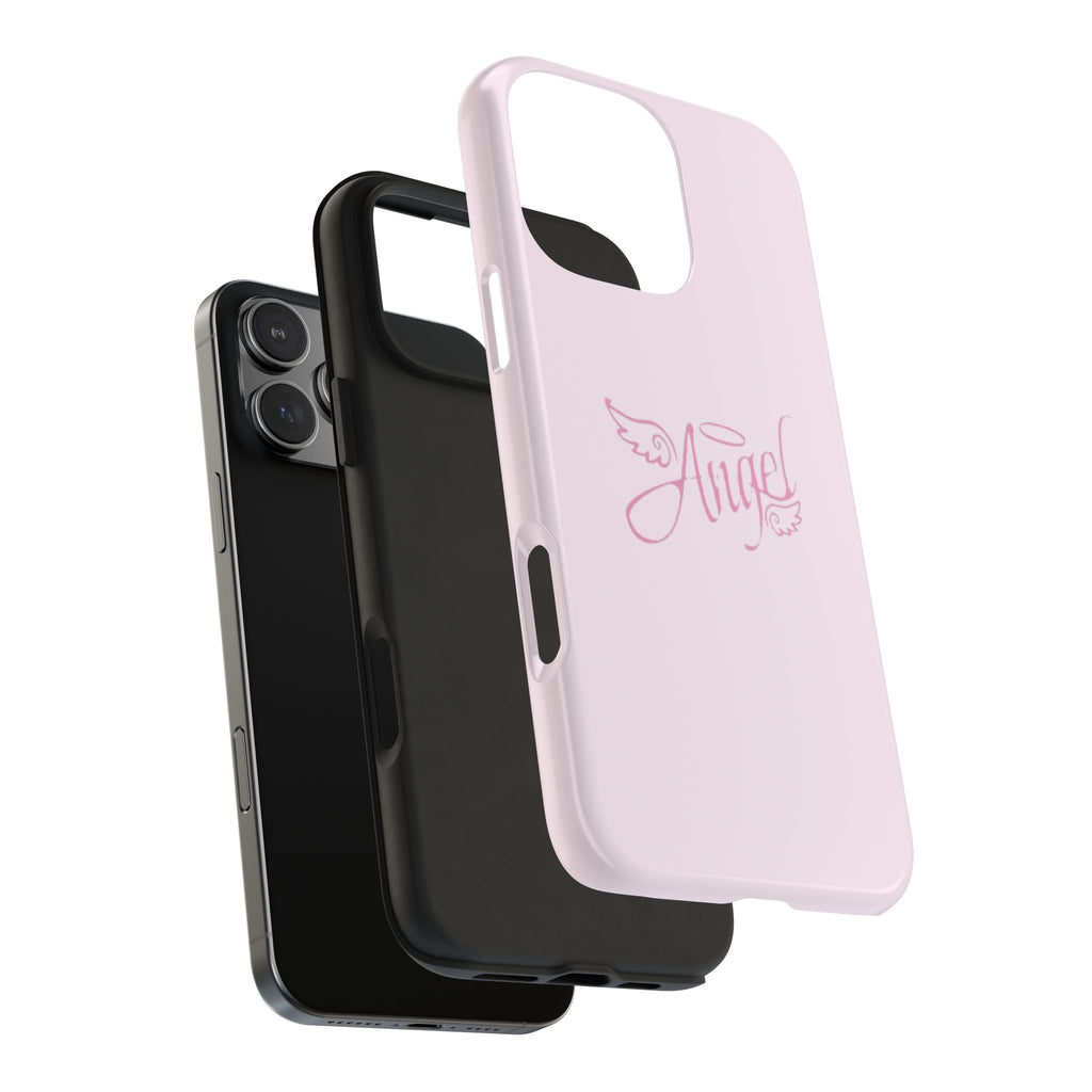 BABY PINK ANGEL HALO WINGS PHONE CASE