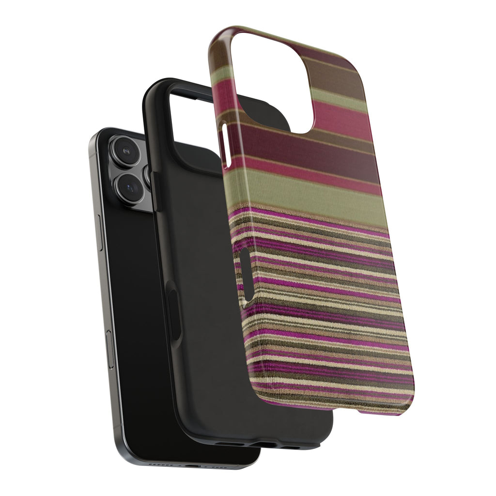 AUTUMN CRANBERRY STRIPES PHONE CASE