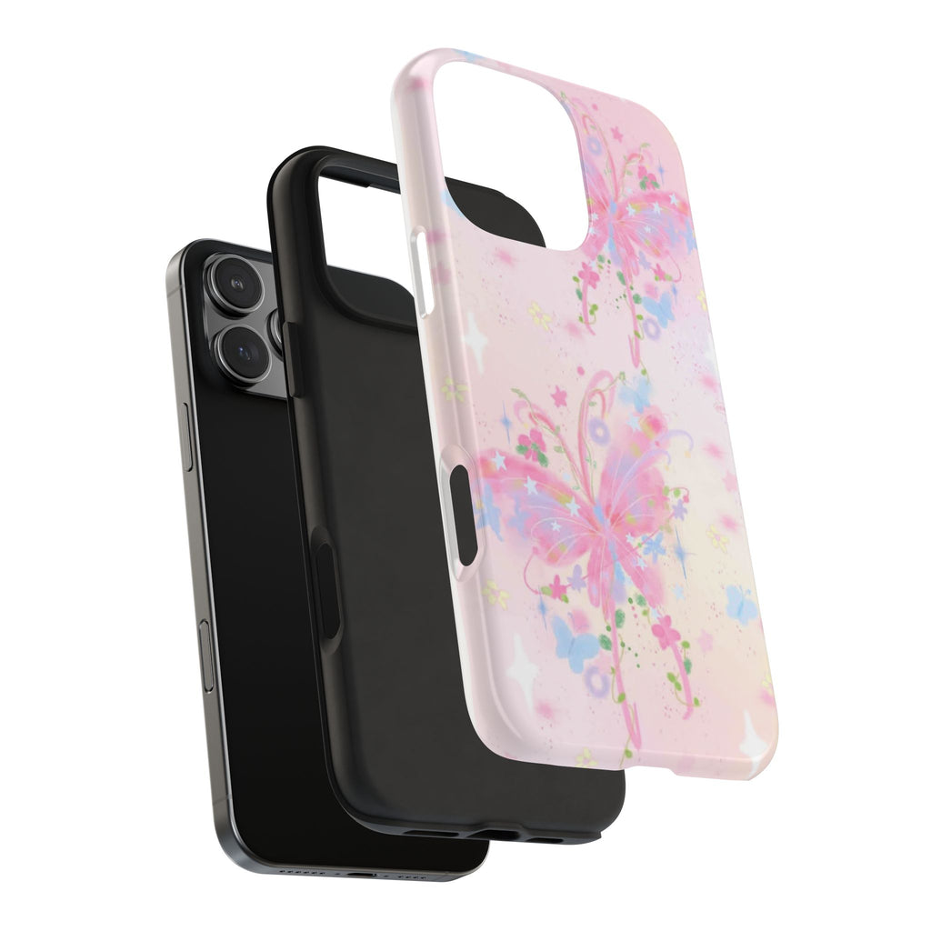 PINK SECRET GARDEN ETHEREAL BUTTERFLIES PHONE CASE