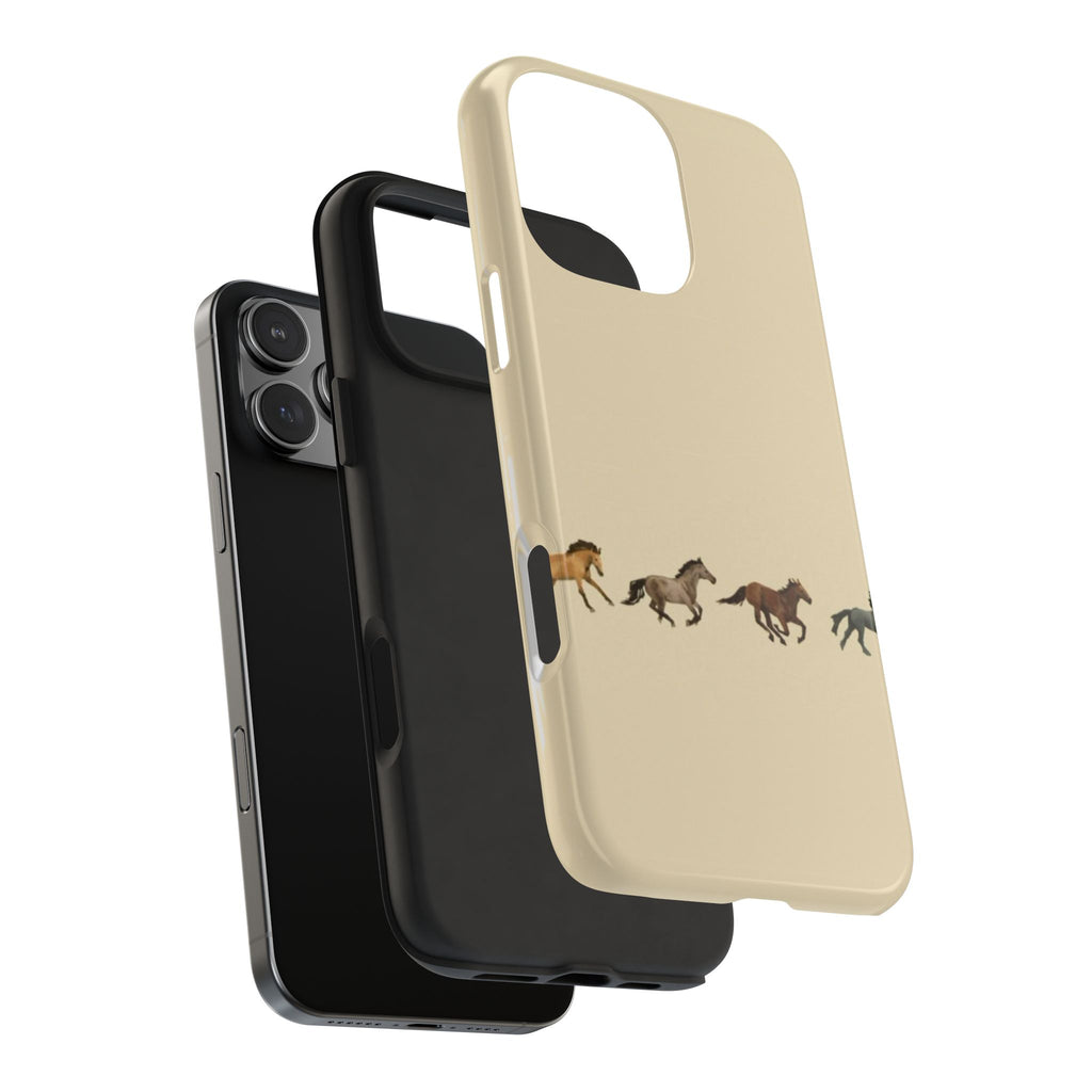 BEIGE MINIMALIST WESTERN HORSES PHONE CASE