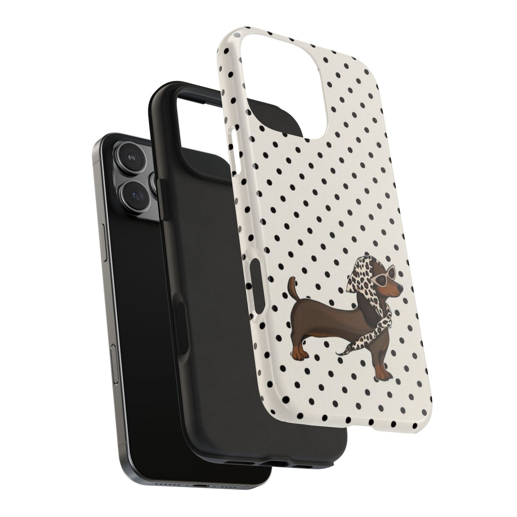 CLASSIC POLKA DOTS DACHSHUND PHONE CASE