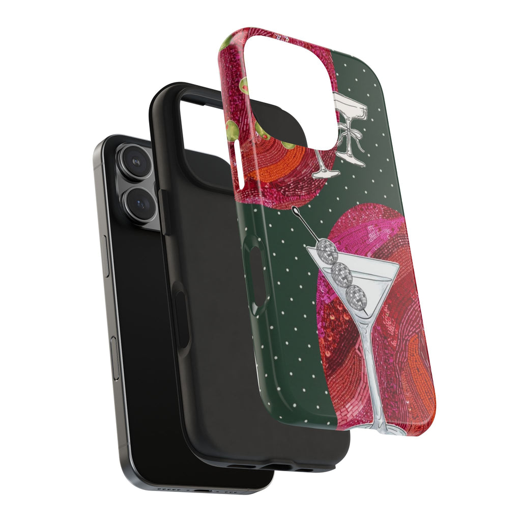 GREEN POKLA DOTS MARTINI PHONE CASE