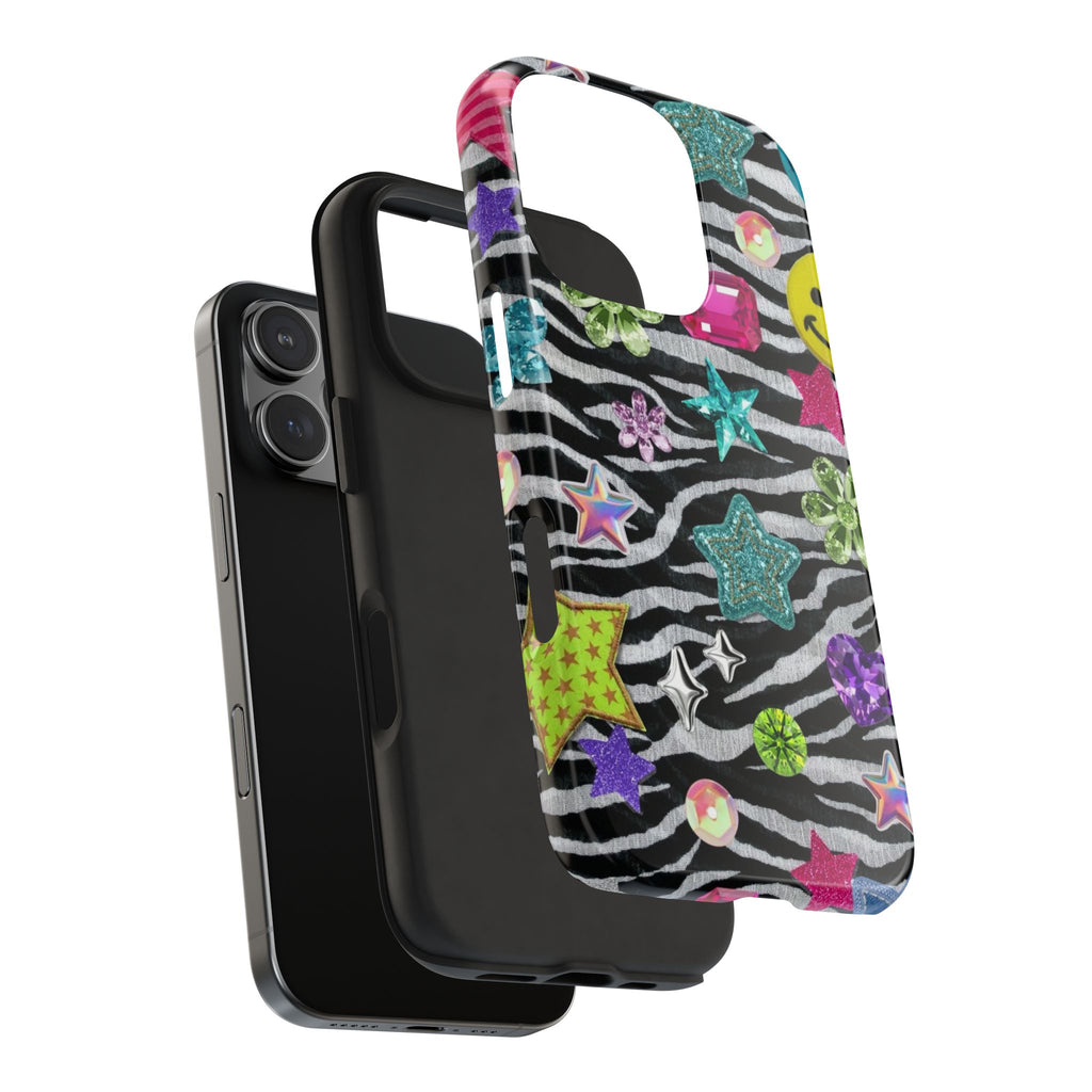 ZEBRA RHINESTONE GEMS PHONE CASE