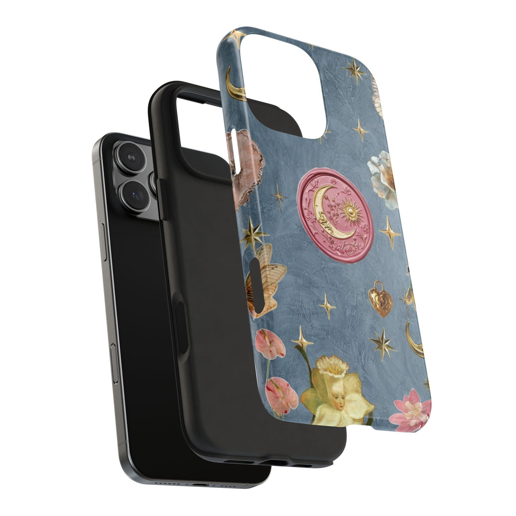 BLUE WHIMSY MOON PHONE CASE