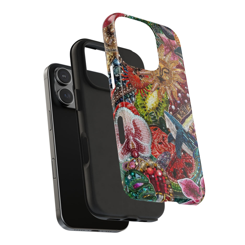 TEAL COQUETTE EMBELLISHMENTS PHONE CASE