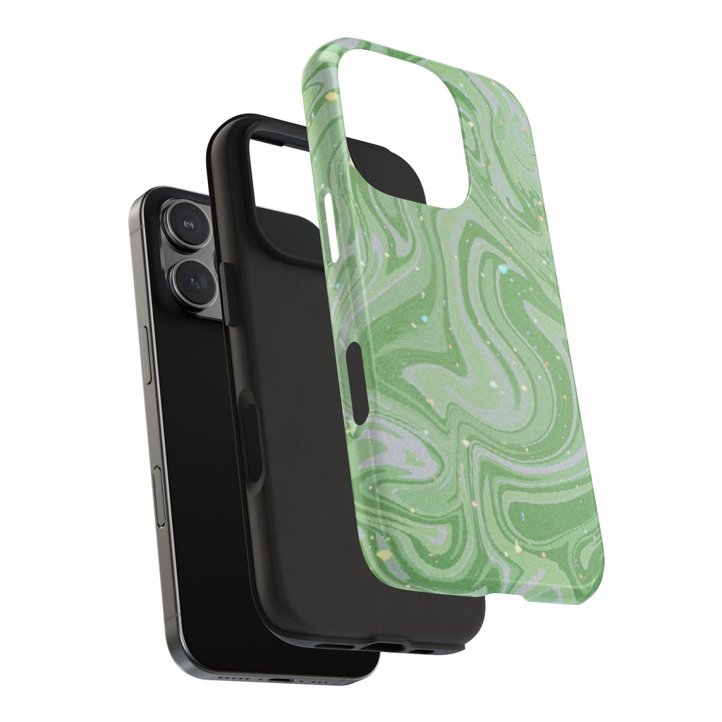 GREEN CELESTIAL SWIRL PHONE CASE
