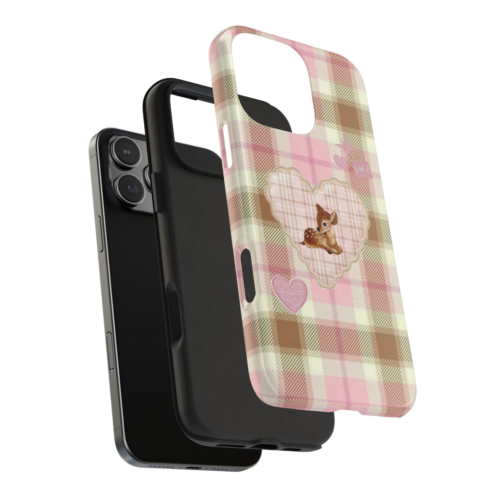 ROSE TRUFFLE COQUETTE PLAID DEER PHONE CASE