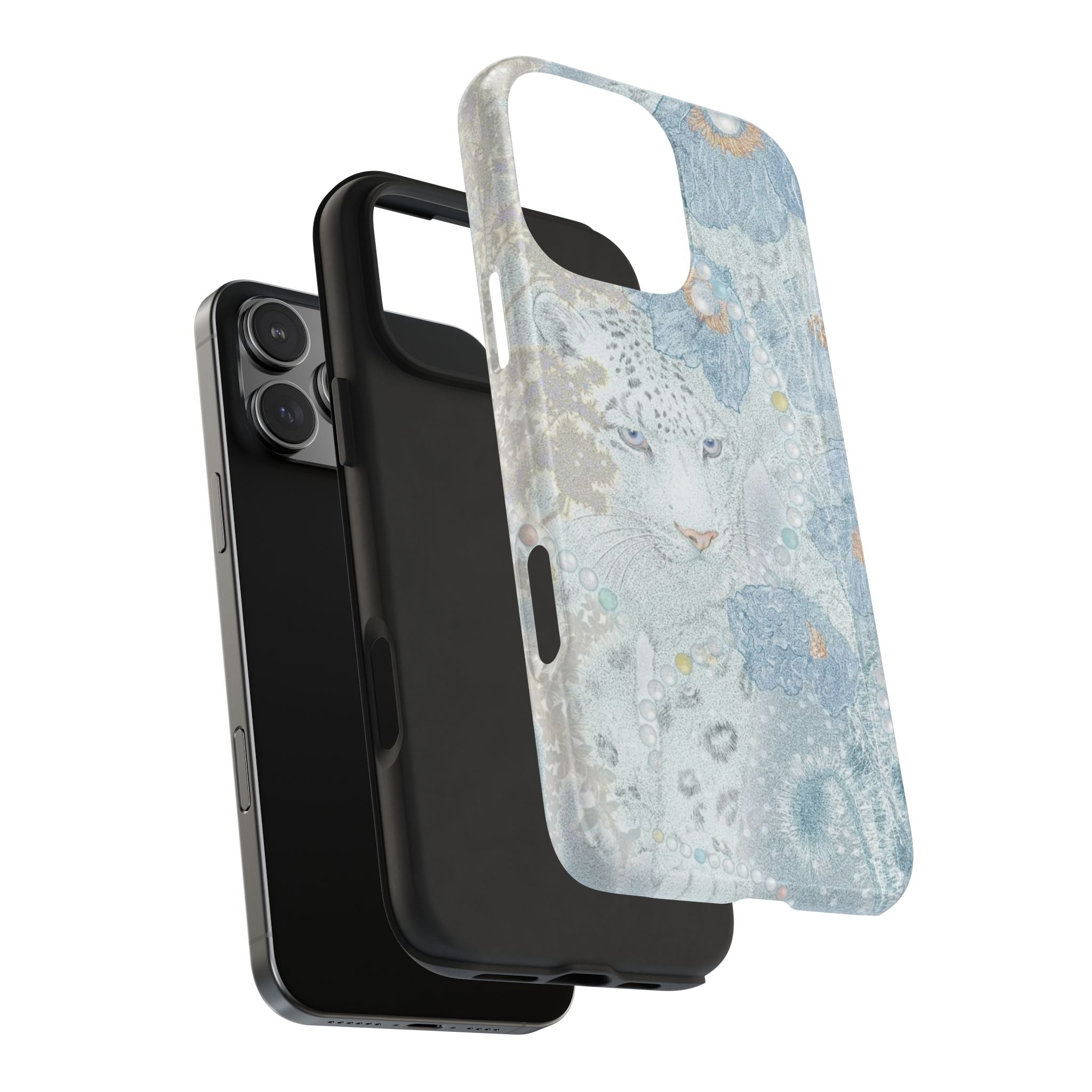 BABY BLUE WHIMSY TIGER PHONE CASE