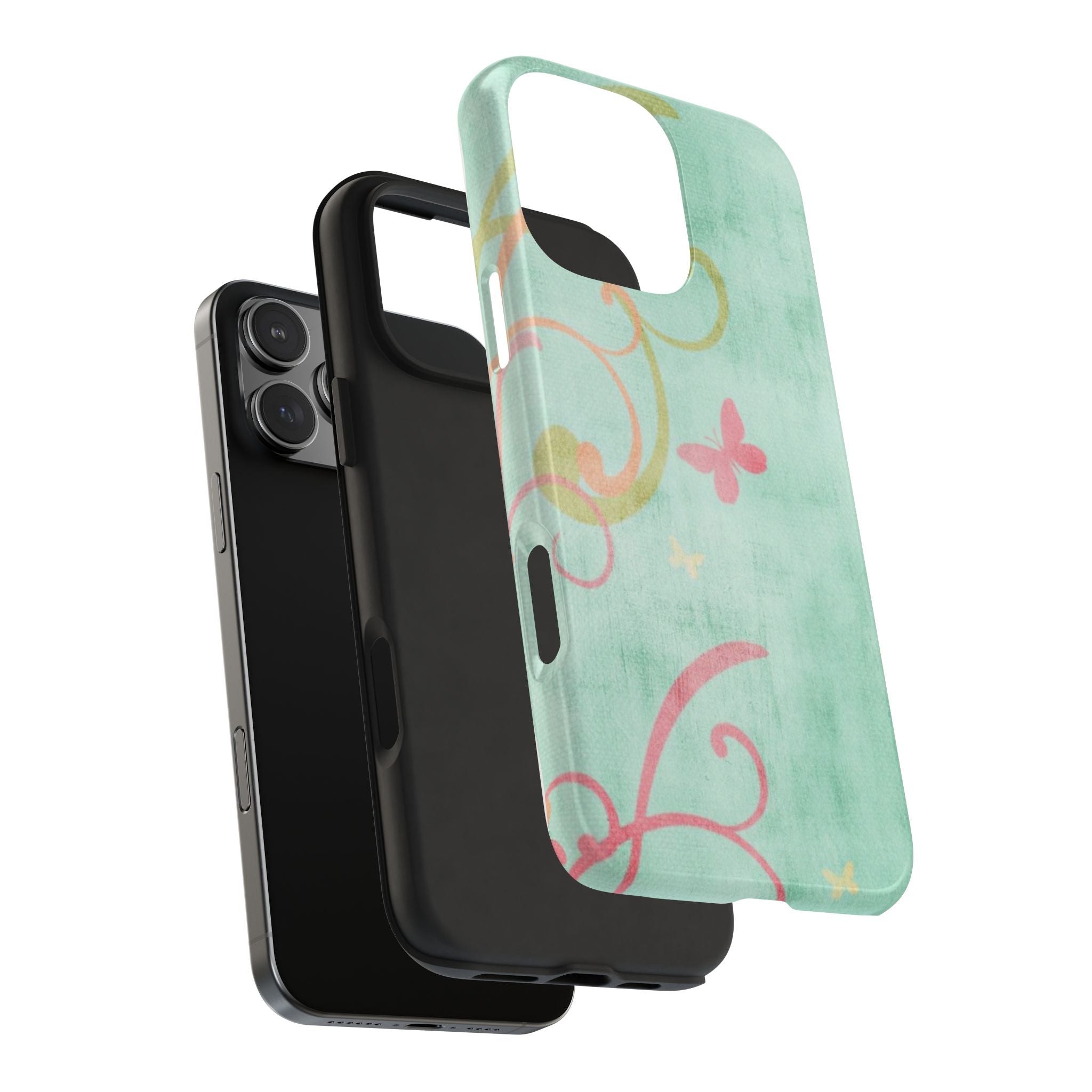 TEAL MINI BUTTERFLY PHONE CASE