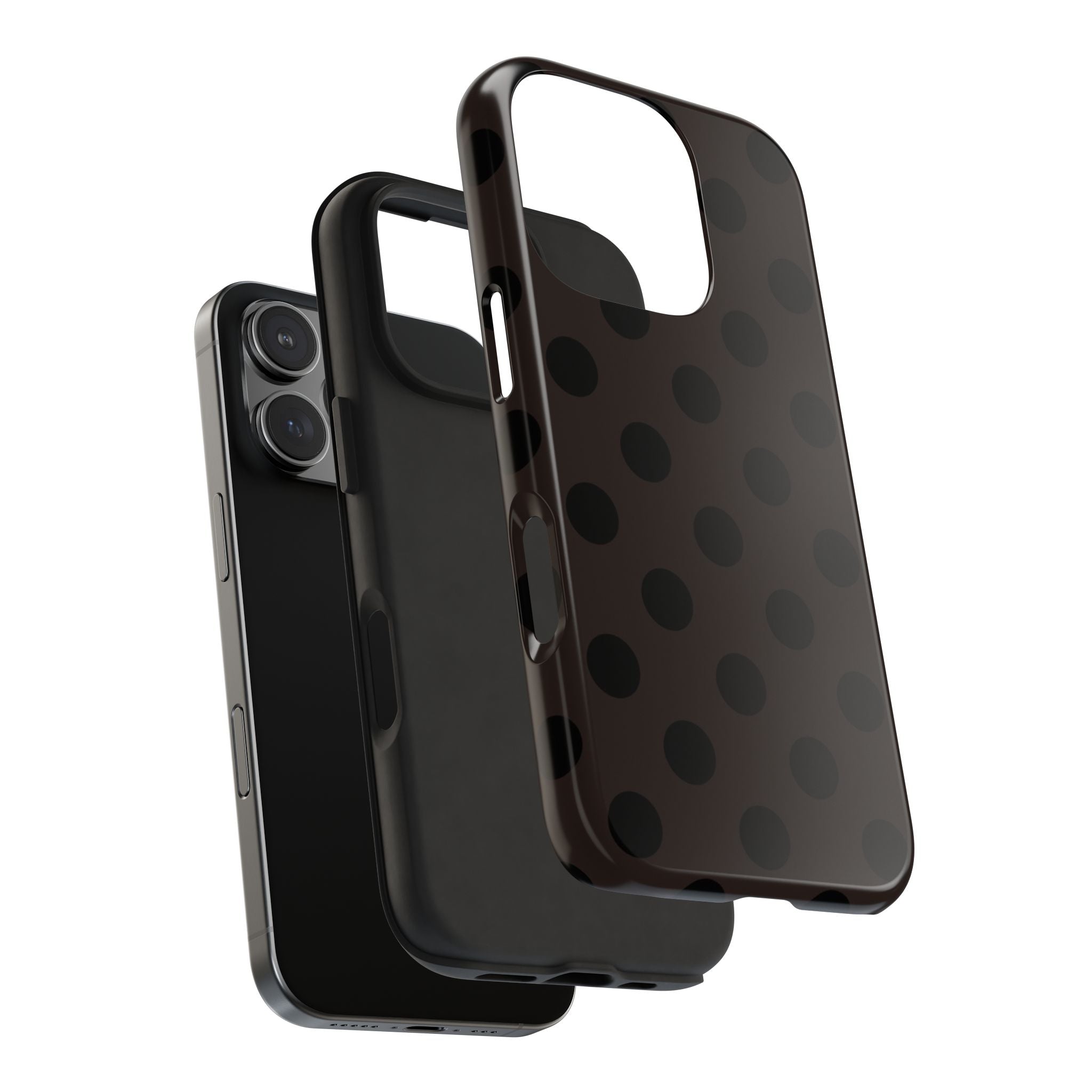 DARK BROWN POLKA DOTS PHONE CASE