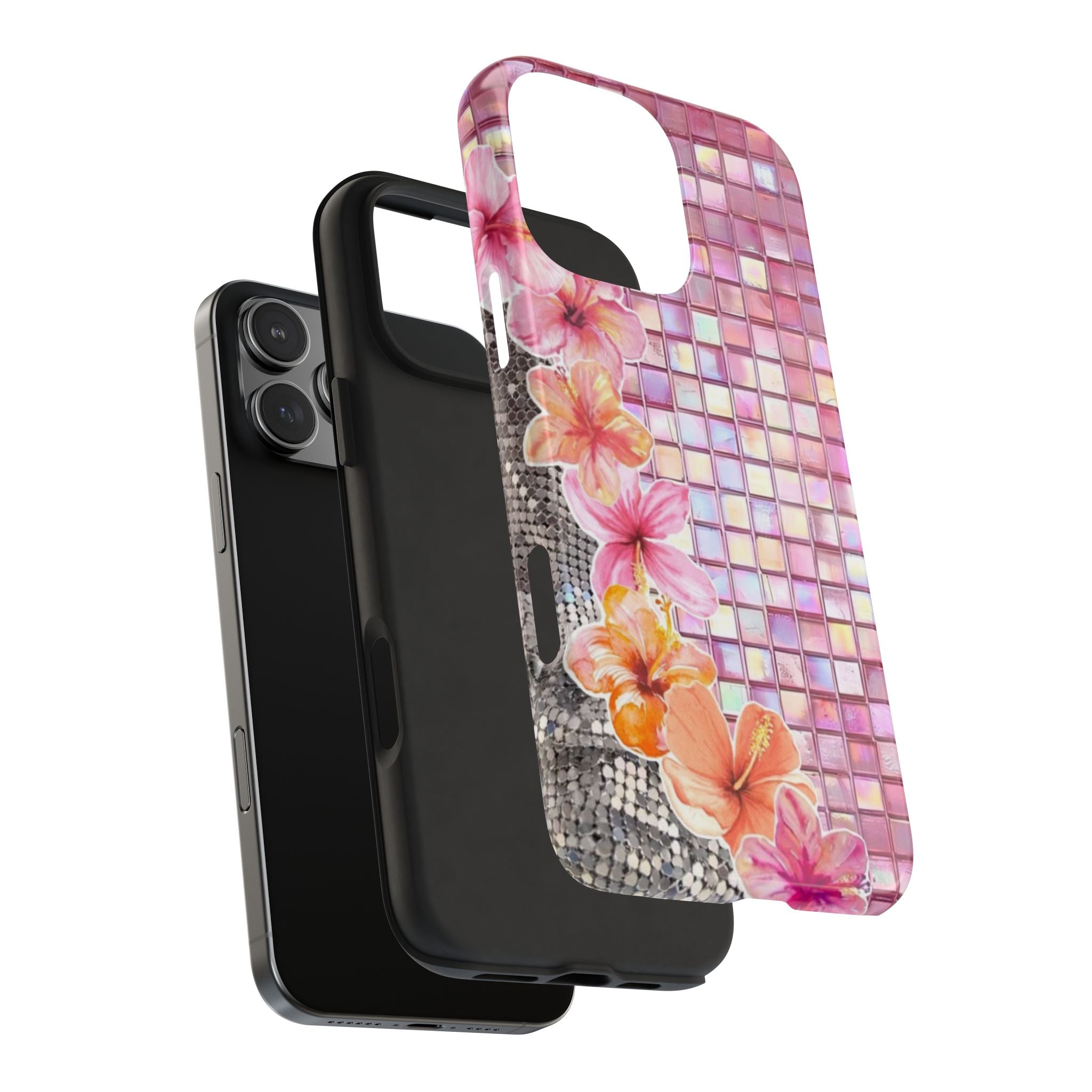PINK MOSAIC FLORAL PHONE CASE