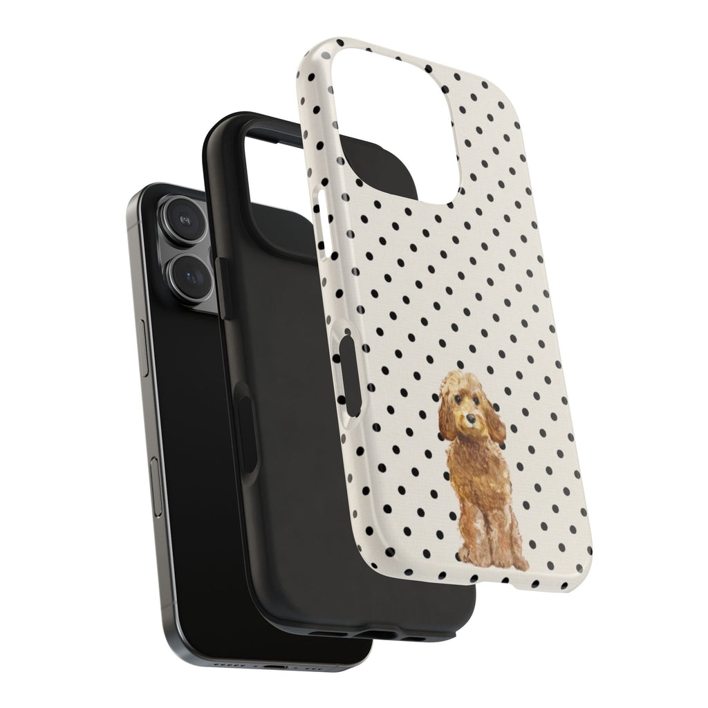 POODLE POLKA DOTS PHONE CASE