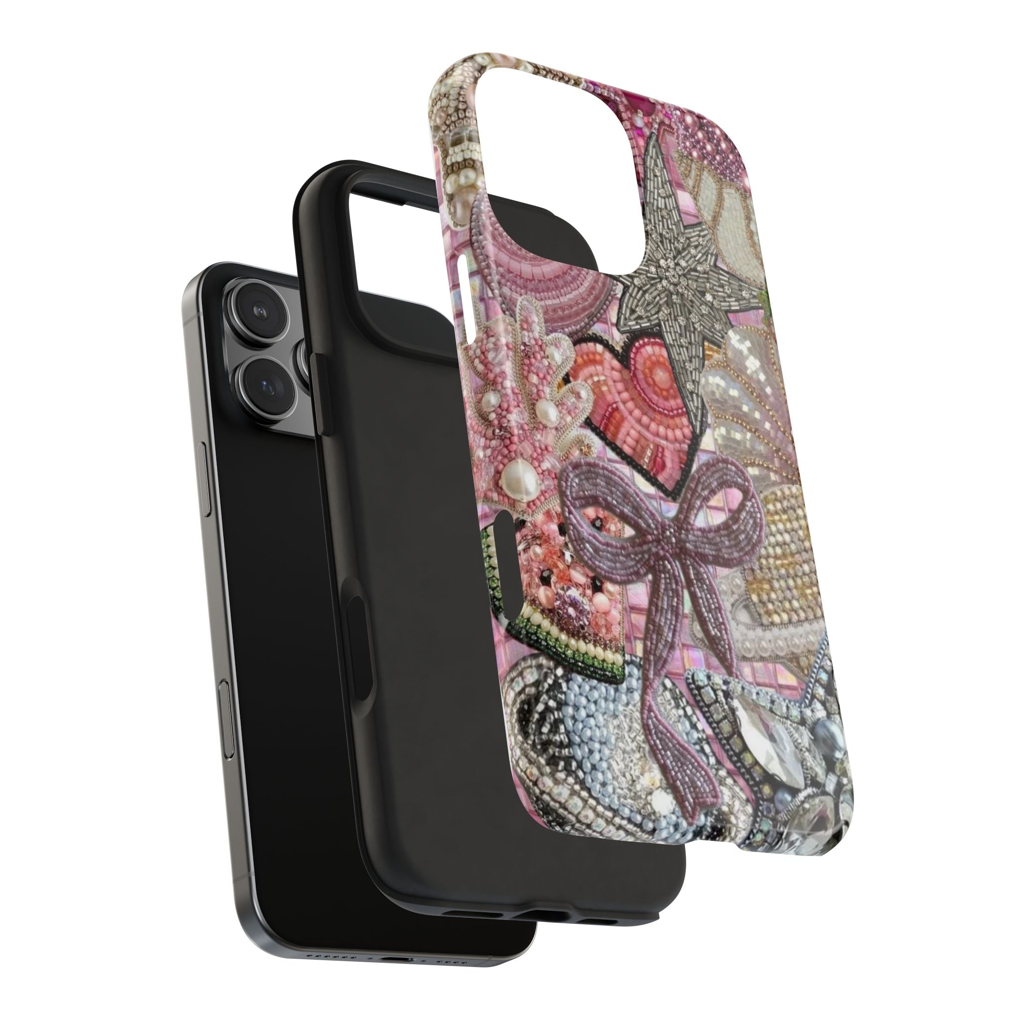 PINK EMBELLISHED BOW PHONE CASE