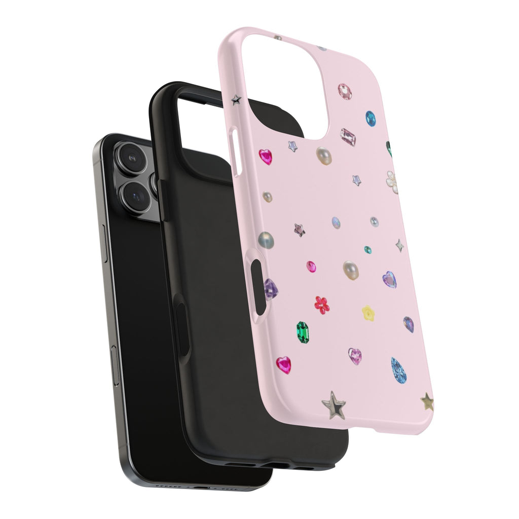 BABY PINK RHINESTONE GEMS PHONE CASE