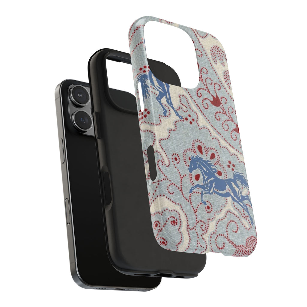 BLUE BANDANA HORSES PHONE CASE