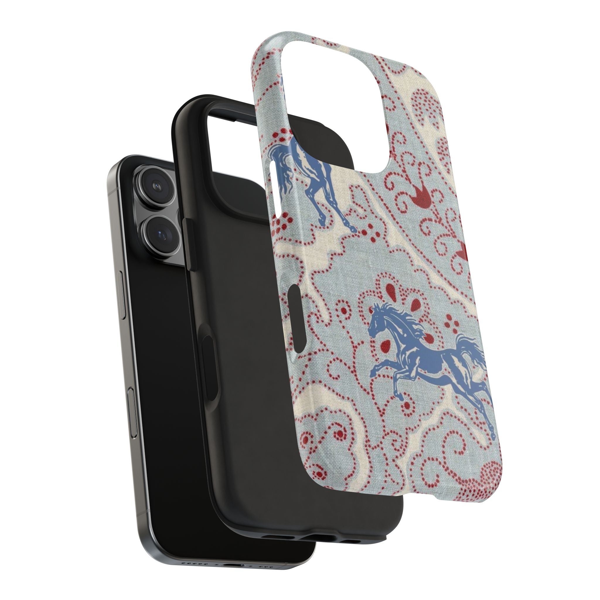 BLUE BANDANA HORSES PHONE CASE