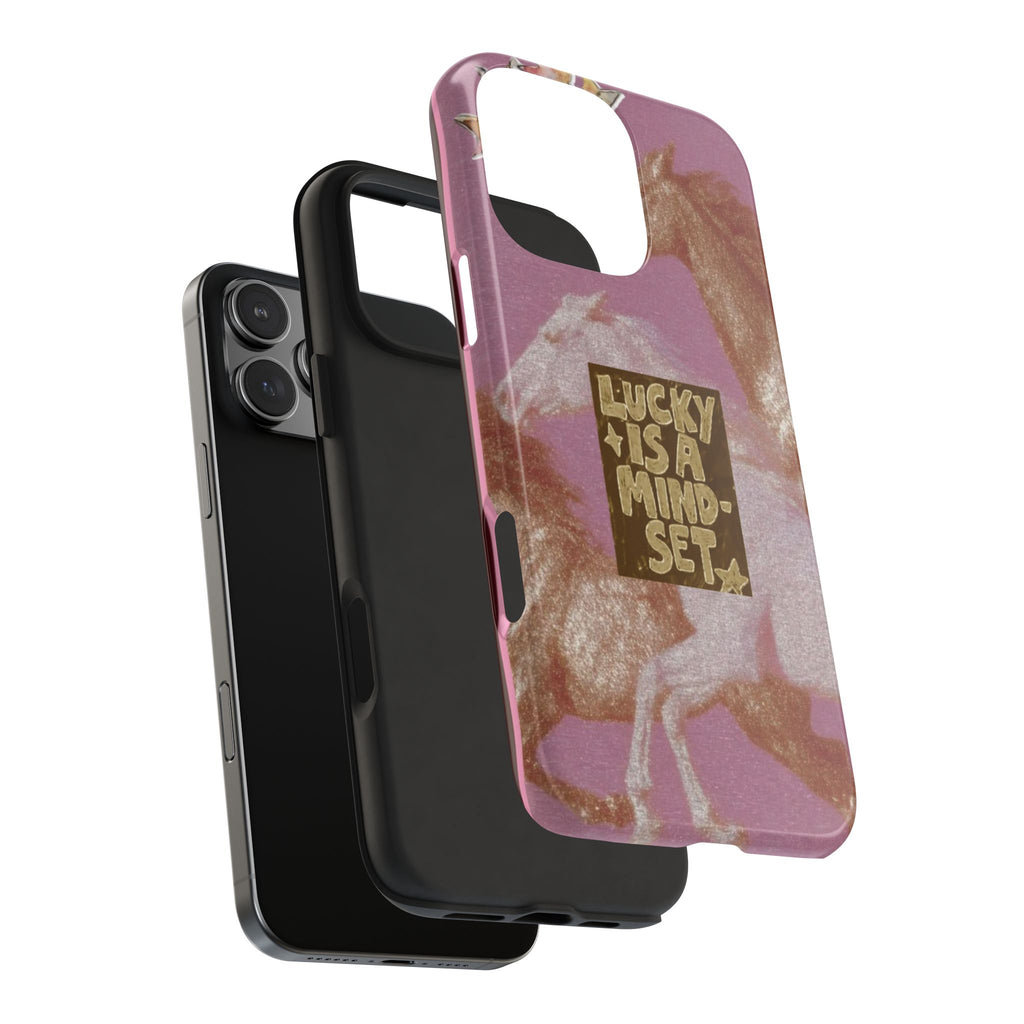 LUCKY IS A MINDSET PINK RODEO PHONE CASE