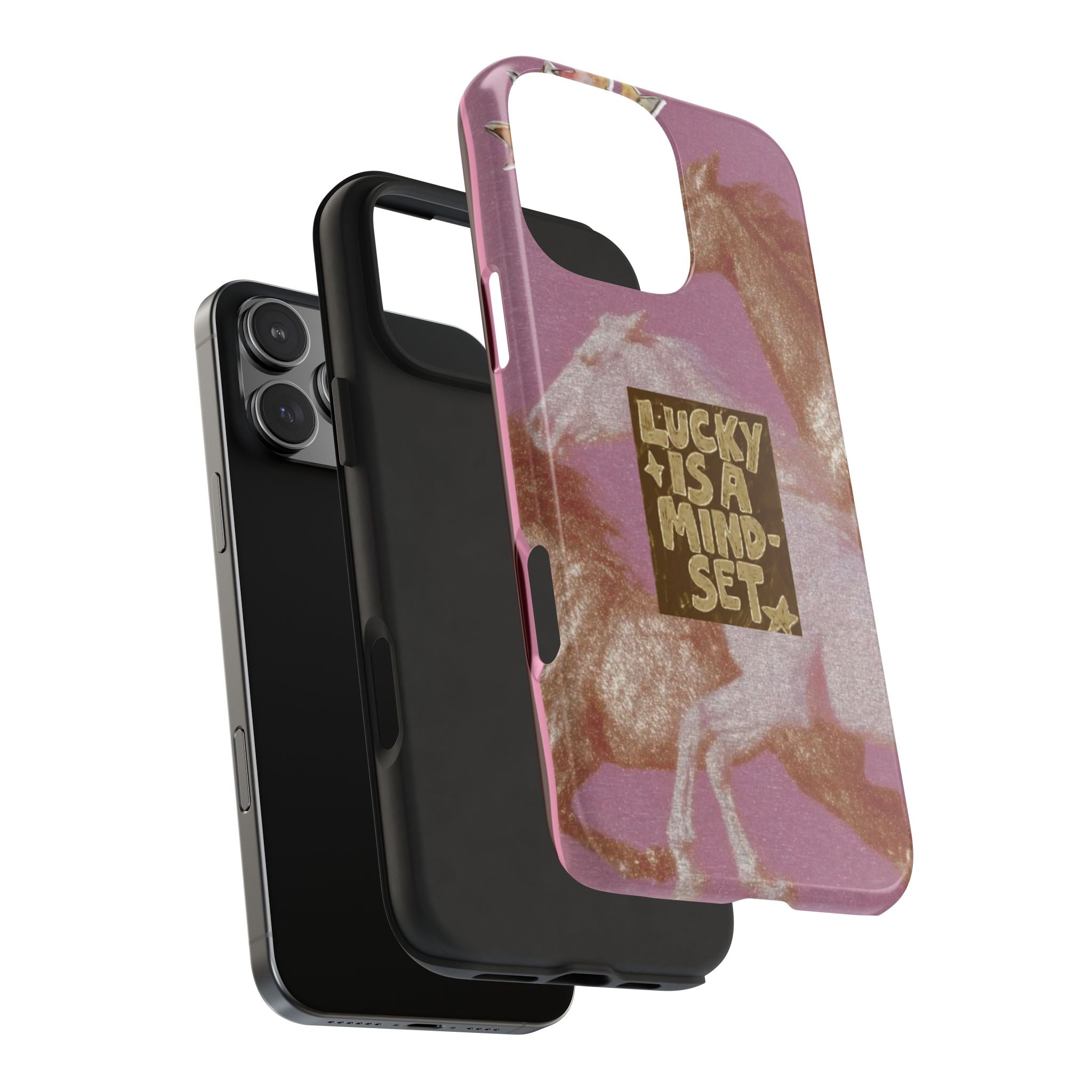 LUCKY IS A MINDSET PINK RODEO PHONE CASE