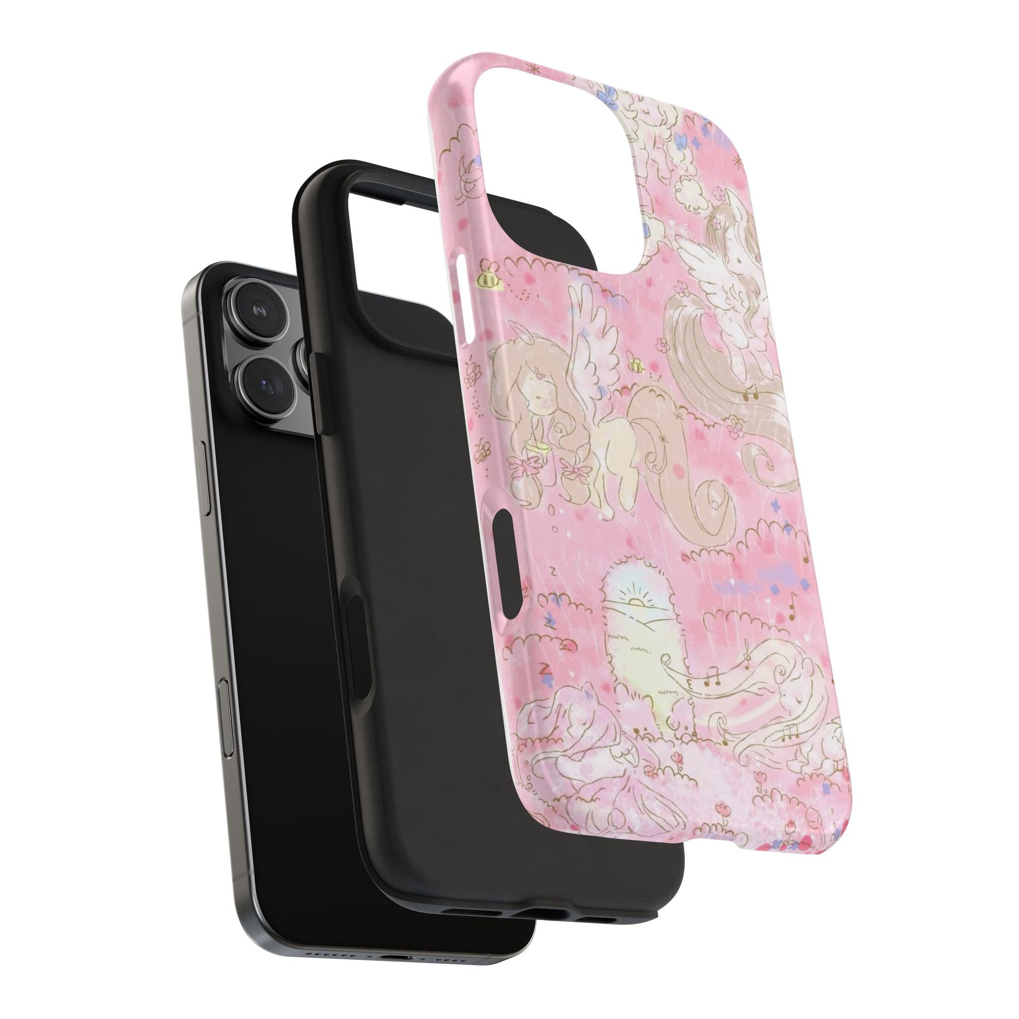 PINK WHIMSY PONY ANGEL PHONE CASE
