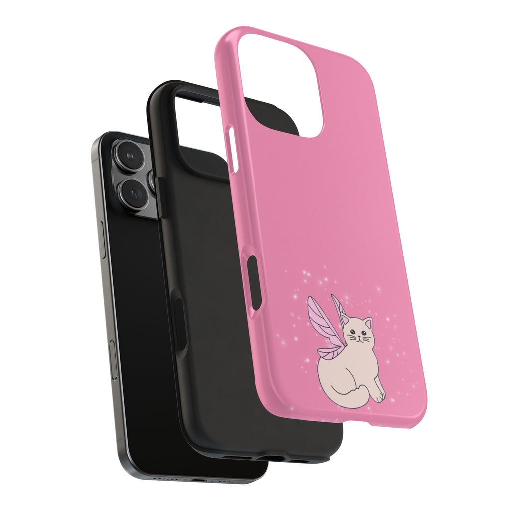 PINK ANGEL COSMIC WHITE CAT PHONE CASE