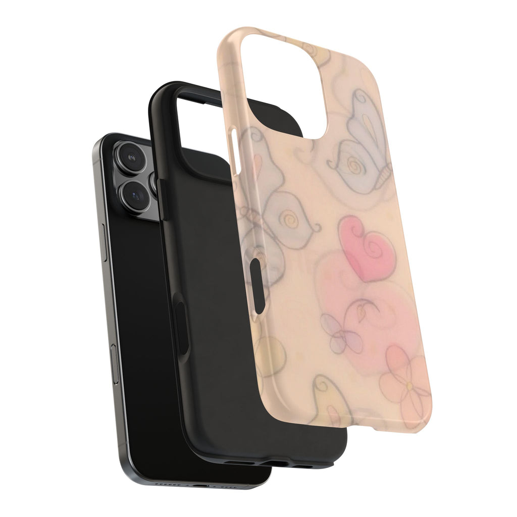 VINTAGE ORANGE BUTTERFLY GARDEN PHONE CASE