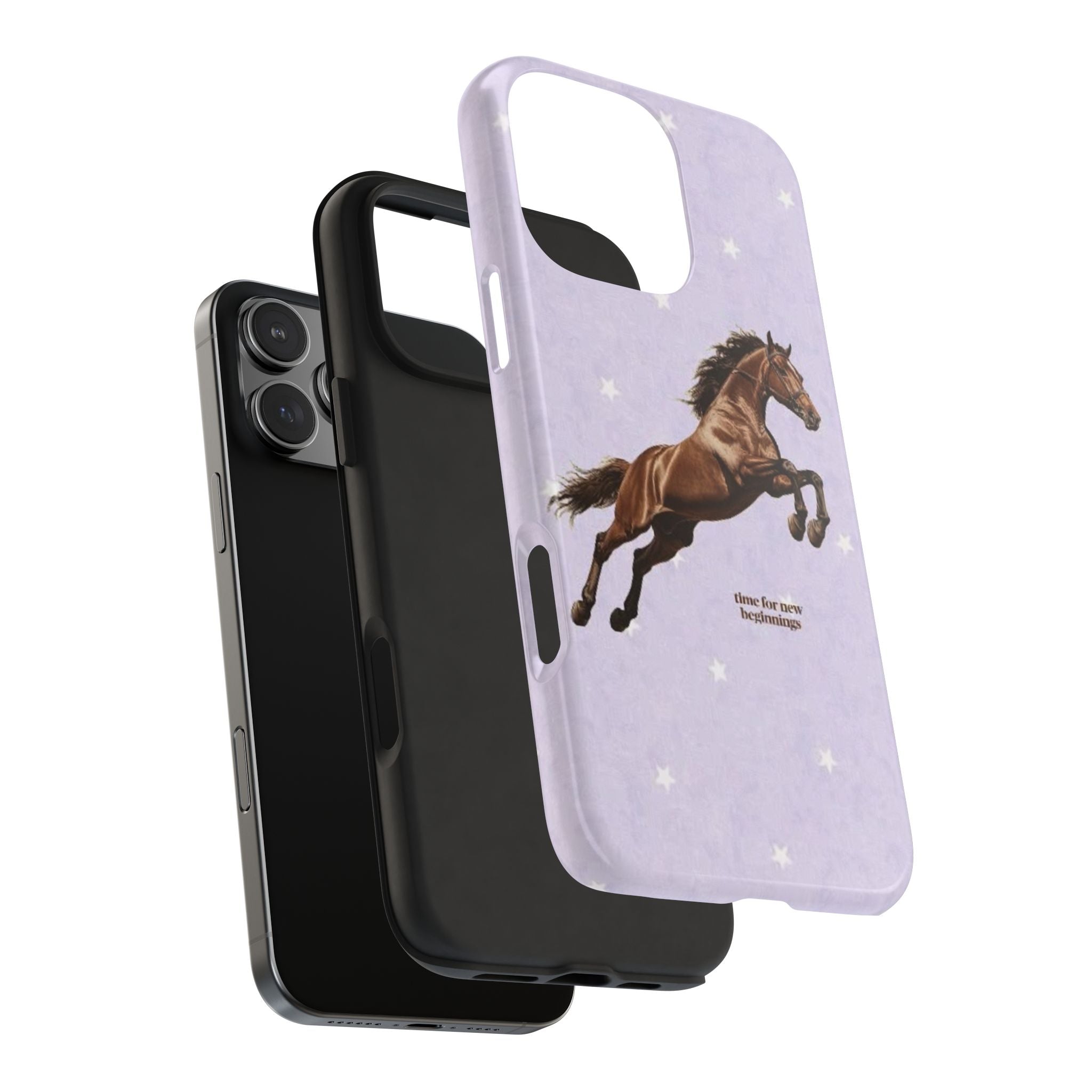 PURPLE GALAXY TIME FOR NEW BEGINNINGS HORSE PHONE CASE