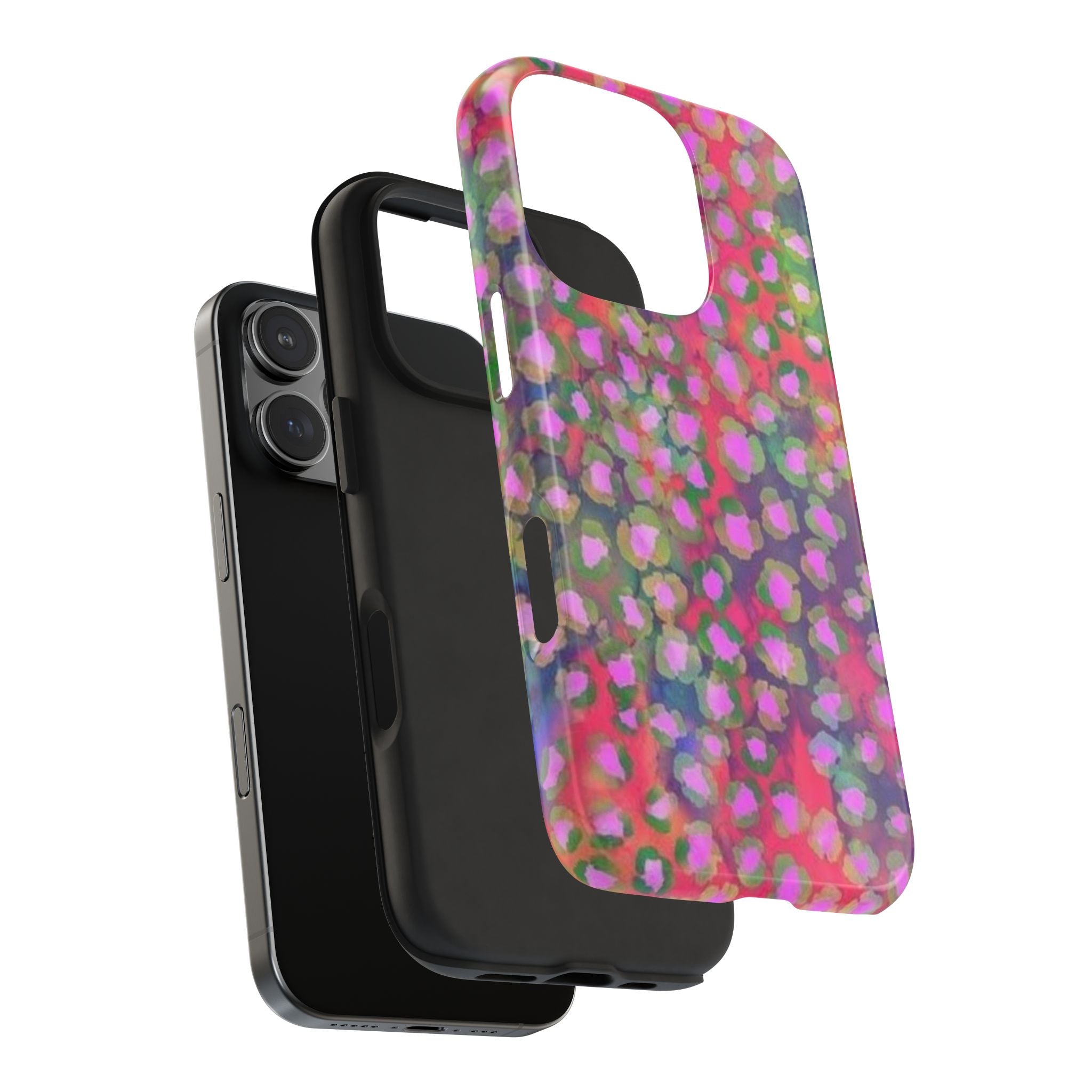 RED PINK WHIMSY CHEETAH SPOTS PHONE CASE