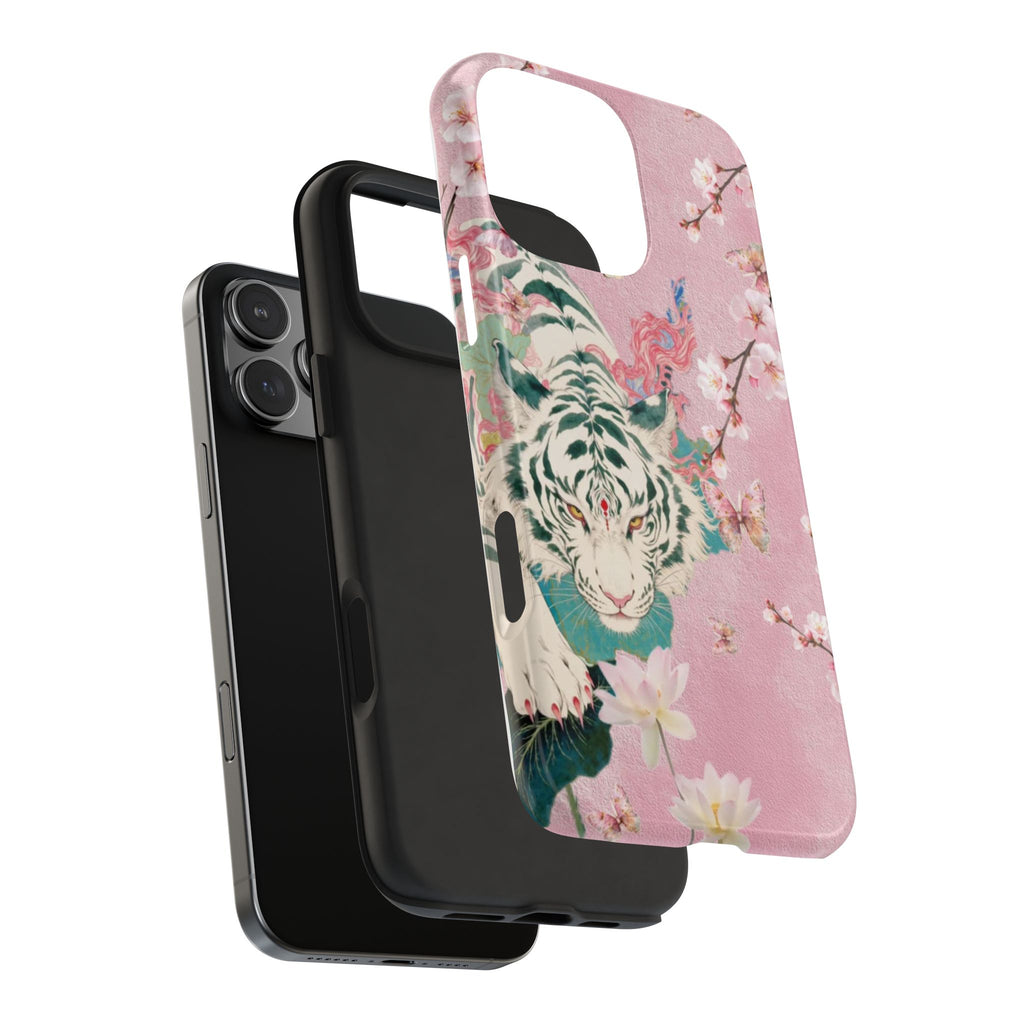 PINK BLOOM TIGER PHONE CASE
