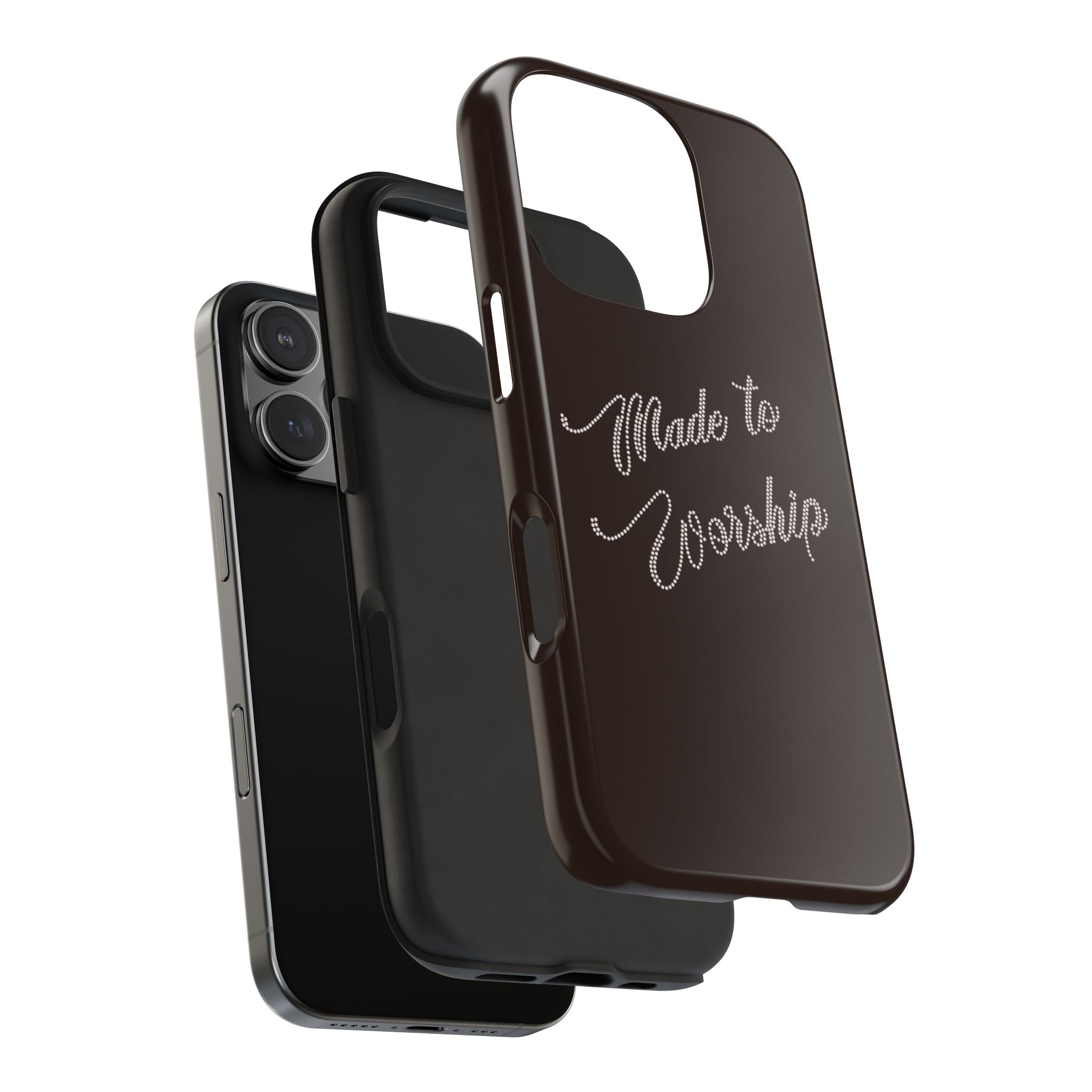 BROWN MADE TO WORSHIP PHONE CASE